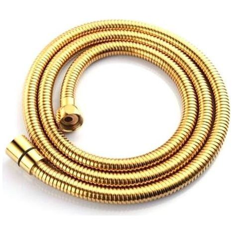 FENOPLASTIC Edelstahl-Duschschlauch, 150 cm extra langer Ersatzschlauch für Handbrause (Gold) (1/5)
