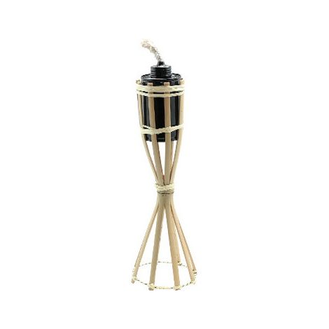 Torche de table en bambou Brixo 40 cm – Flamme décorative d'extérieur