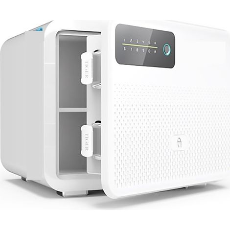 Petit coffre-fort Coffre-fort Numérique À Empreintes Digitales, Coffre-fort Avec Mot De Passe Antivol, Bijoux De Bureau Invisibles Avec Serrure, Armoire D'alarme(blanc) (1/5)
