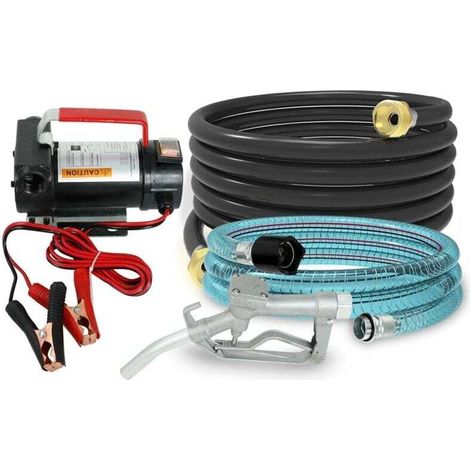 Pompe à Carburant 12V 155W - Diesel/Gasoil/Huile/Fioul - Amorçage Automatique - Pour Réservoir, Citerne, Garage - Débit Rapide & Sécurisé-Crezuo