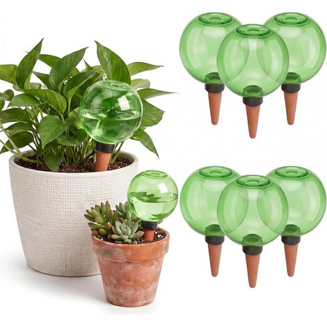 Lot de 6 boules d'arrosage pour plantes - 500 ml - Arrosage automatique des plantes et auto-arrosage - Boules d'eau transparentes pour plantes d'intérieur, balcon, jardin - Distributeur d'eau (1/5)