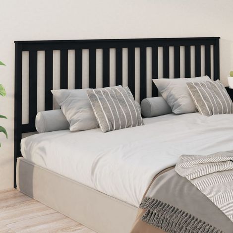 Tête de lit Design industriel - Pour Lit adulte - Noir 206x6x101 cm Bois massif de pin Chic-835908 (1/5)