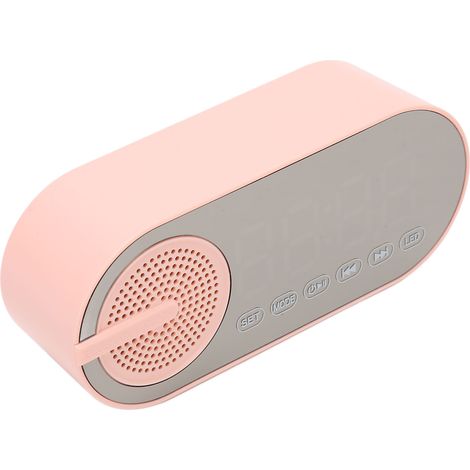 Enceinte Bluetooth avec affichage LED miroir, horloge numérique, radio FM, petit réveil à double alarme, idéale pour les chambres et les bureaux.