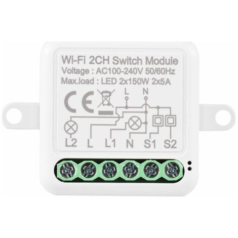 Modulo interruttore WIFI bidirezionale con controllo vocale, timer domestico intelligente controllabile tramite app. (1/5)