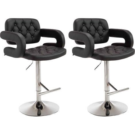 Set 2 Sgabelli Design Dublin In Similpelle nero (1/5)