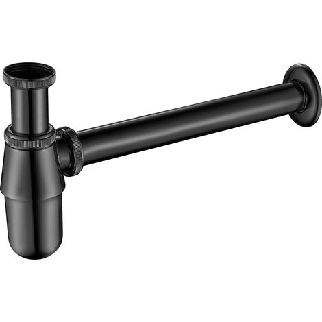 siphon de lavabo en métal 1,25 x 32 mm noir (1/5)