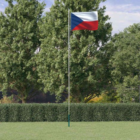 Mástil y bandera de República Checa aluminio 6,08 m (1/5)