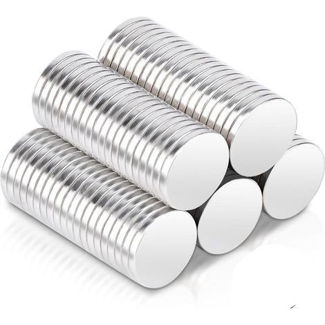 60 aimants puissants en néodyme 12x2 mm avec adhésif, magnets ronds miniatures pour bricolage et projets industriels (1/5)
