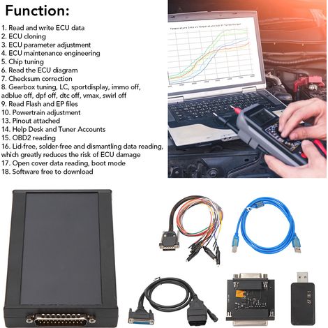 Ortviai Programmateur ECU Auto 67-en-1 V1.20 avec Dongle USB – Outil de Diagnostic, Lecture/Écriture et Tuning de Boîtiers Moteur (1/4)