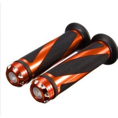 CNC Aluminium 7/8 Guidon Moto Poignées De Main en Caoutchouc-Orange