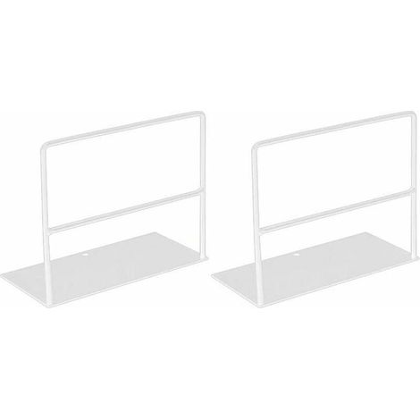 Green Mobility-1 Paire de SerreLivres en Fer forgé Support de Livre Simple Bureau Support de Magazine Blanc (1/5)