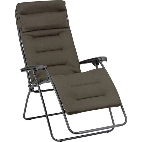 Gepolsterte Zero-Gravity-Relaxliege-Garten XL - Rsx Clip XL - AirComfort® - Braun Taupe - Lafuma Mobilier (1/5)