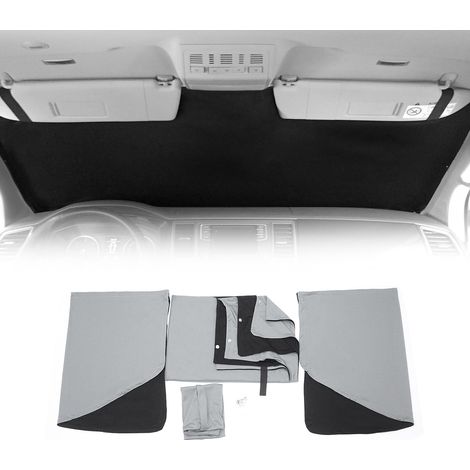 Rideaux pare-soleil magnétique pour pour VW Transporter T5 T6 Gris-Noir Tissu (1/5)