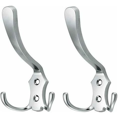 Lot de 2 crochets muraux robustes à double griffe avec vis (1/4)