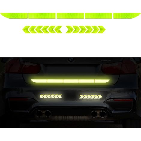 CCYKXA Autocollants RéFléChissants Pour Coffre Autocollants RéFléChissants De SéCurité Coffre ArrièRe Bande RéFléChissante Autocollants RéFléChissants De Vision Nocturne(Vert Fluorescent)