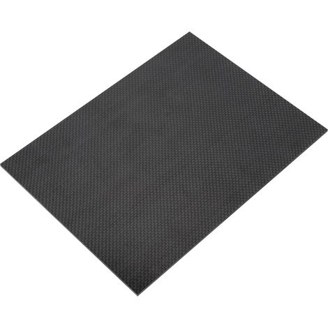 Plaque en fibre de carbone sergé haute dureté, surface brillante, dimensions : 200 x 300 x 1,0 mm (1/5)