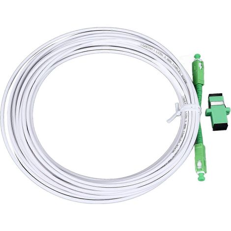 Câble d'extension modem optique SC monomode blindé avec connecteur à bride pour FTTH, FTTB, FTP, SC, APC, 15 m / 49,2 pi Aquaforge (1/5)