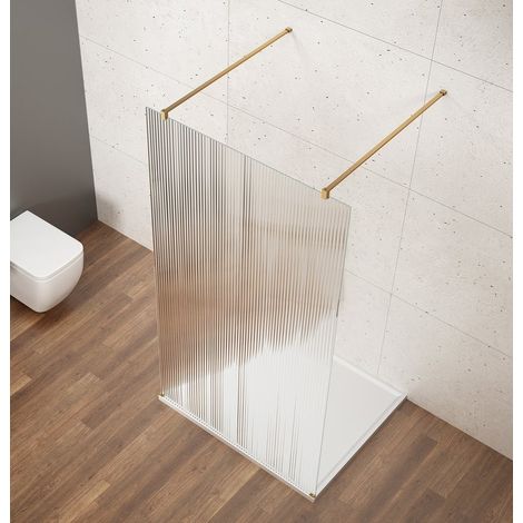 VARIO GOLD MATT Cabine de douche autoportante à l'italienne, verre nordique, 700 mm (1/2)