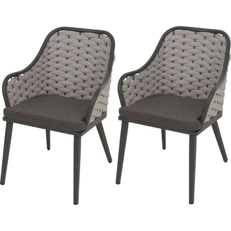 Set de 2 chaises de jardin en aluminium HWC-O16, chaise d'extérieur, olefin (200 g/m2) cor (1/5)