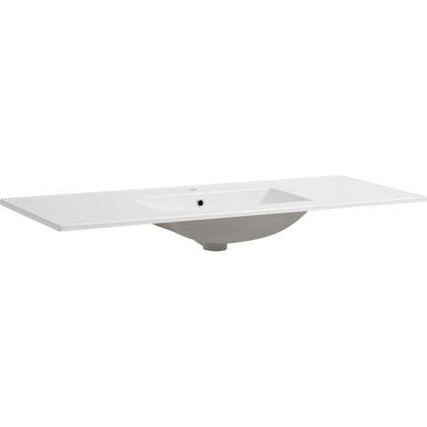 Lavabo Encastrable En Céramique Blanche 120 Cm Avec Trop-Plein Matera (1/5)