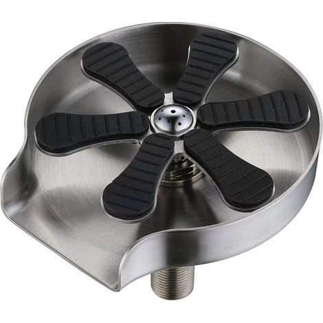 Sollbry Rince Verre Evier pour Evier de Cuisine, Lave Verres en Acier Inoxydable,Nettoyeur pour Bouteilles d'eau et Tasses à Café,Outil de Nettoyage de Verre (1/5)