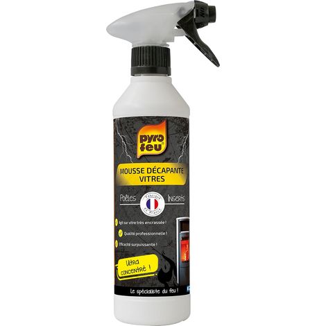 Pyrofeu Mousse Décapante pour Vitres d'Inserts, Cheminées et Poêles 500ml (1/5)