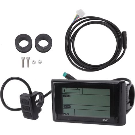 Écran LCD S900 pour Vélo Électrique, Enregistrement en Temps Réel, Imperméable 24V/36V/48V pour Scooter et VAE