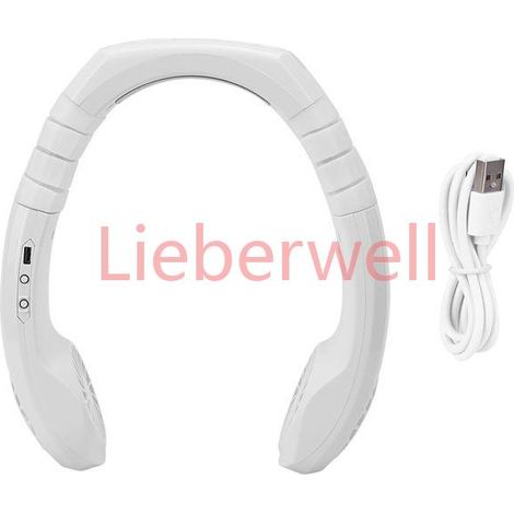 Ventilateur de cou portable mini, rafraîchissement instantané, recharge USB, blanc, idéal maison et bureau (1/5)