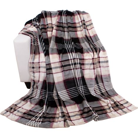 Flanell Kuscheldecke Karo 150x200cm-M995469-Schwarz (1/3)