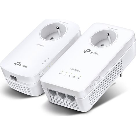 Kit CPL AV1300 Gigabit WiFi AC avec prise gigogne - TL-WPA8635P KIT - TP-LINK (1/4)