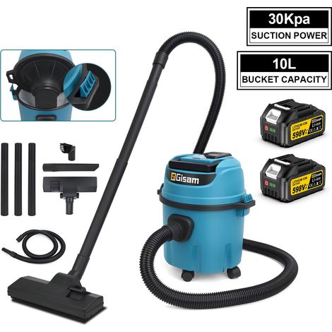 Aspirateur électrique 30 kPa 10 L, adapté au nettoyage eau et poussière, outil de nettoyage industriel, compatible avec les batteries Makita 18 V. (1/5)