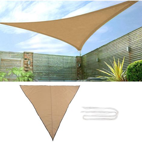 Voile d'ombrage pour jardin et piscine 3-points Oxford UV résistant portable facile à nettoyer (1/5)