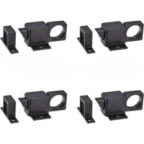 4 Pcs NoirPorte Boulon Loquet Aluminium Alliage Sécurité Automatique Fenêtre Portail Ressort Rebond Verrouillage (1/4)