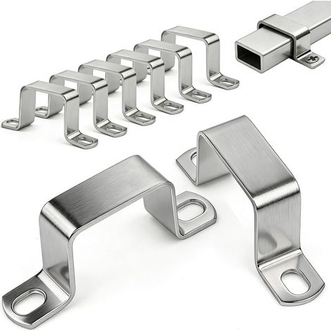 14 Pièces Collier Serrage Carre 30x20mm Acier Inoxydable 304 pour La Construction de Portails Les Travaux de Serrurerie etc Tube Rectangulaire Il Est Utilisé en Intérieur Comme en Extérieur (1/5)