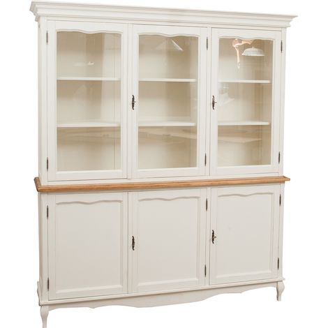 Libreria in legno di tiglio 207x175x41 cm Made in Italy Libreria legno massello Buffet libreria classica credenza shabby