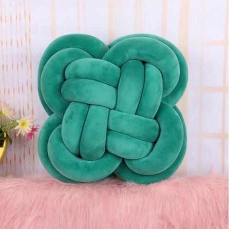 1 Coussin noeud, velours doux, 30x30x20cm, rembourrage polyester, pour canapé lit décoration