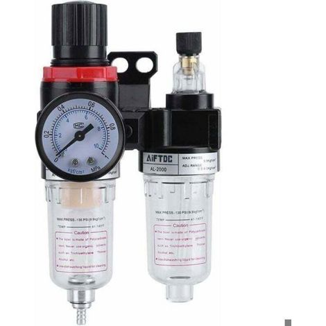 Régulateur de filtre 1/4 "régulateur de pression séparateur d'huile collecteur d'humidité compresseur d'eau huileur filtre (1/5)