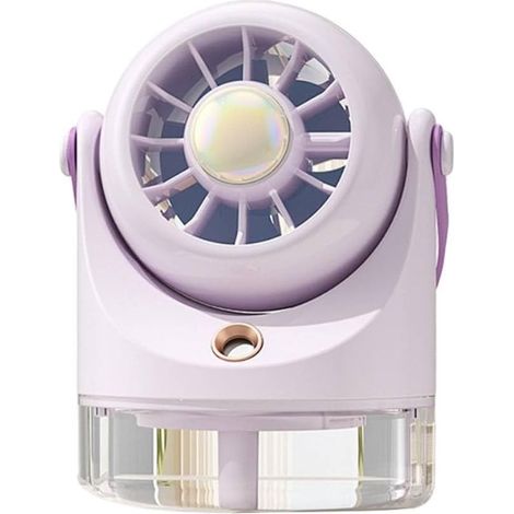 Ventilateur brumisateur portable avec réservoir d'eau de 100 ml pour une brumisation continue et 3 vitesses (violet) (1/4)
