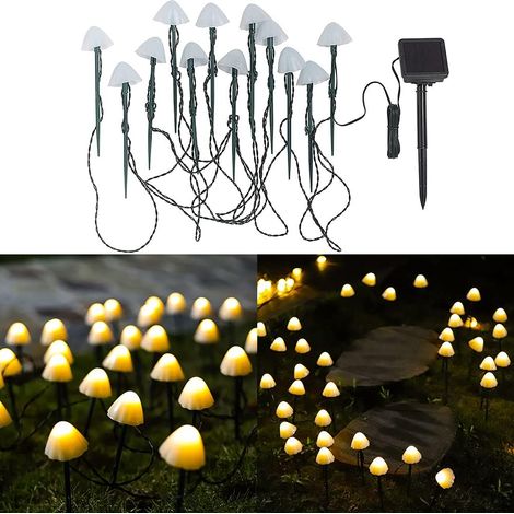 Lampes solaires pour jardin, mignonnes lampes solaires en forme de champignons pour l'extérieur, 20 champignons lumineux illuminent votre allée, faciles à utiliser-AquaForge (1/5)