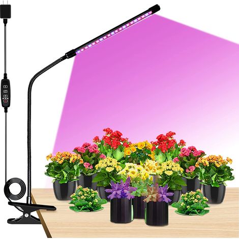 Lampe de croissance LED USB - 1 panneau avec minuterie et télécommande - Fixation par pince - Rouge/Bleu/Mixte - Lampe de croissance pour plantes (1/2)
