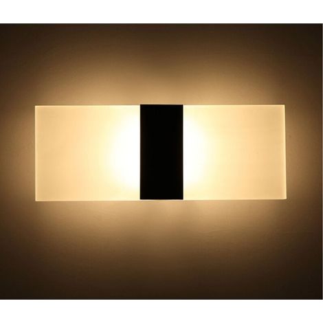 12W Indoor Wall Light, Black and White Brushed Finish, AC 85-265V, Modern Acrylic Hallway Light for Corridor, Bedroom, Staircase, Decorative Lighting (1/5)