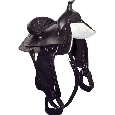 Selle western 10" en daim – Sangle et étriers inclus – Conçue pour poney – Idéale pour équitation professionnelle – Sartore