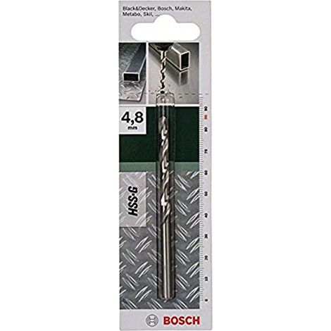 Bosch 2609255044, Punta elicoidale de 4,8 mm x 86 mm, per forare, ideale per acciaio legato, plastica e metalli non ferrosi, alta precisione e durata, colore grigio (1/4)