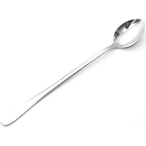 Lot de 10 cuillères à café, soupe, thé et dîner en acier inoxydable, finition lisse, long manche, pointe RRW (1/2)