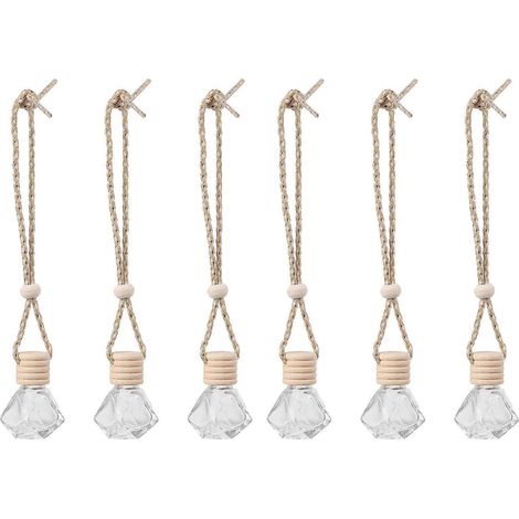 Lot de 6 flacons de parfum vides à suspendre dans la voiture, pour aromathérapie.-25.00X4.00X4.00CM (1/4)