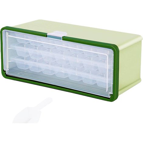 1 Bac à glaçons silicone double couche, moule nid d'abeille avec couvercle et pelle, pour congélateur, boissons et cocktails (1/5)