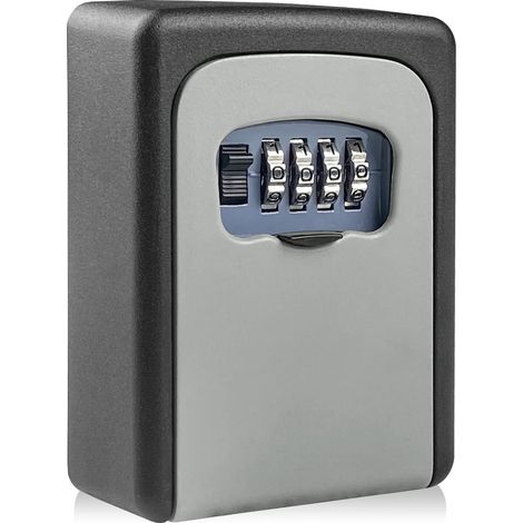 Zinklegierung Schlüsseltresor Mit 4-stelligem Zahlencode, Wasserdicht Und Rostfrei Schlüsselkasten, Schlüsselsafe, Wandmontage Schlüsselbox Für Ersatz Hau Schlüssel, Garagen, Schule, Büro