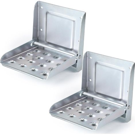 Lot de 2 Marchepied Pliable pour Remorque et Camion Escabeau Pliable en Acier Zingué Accessoire pour Camping Car Marchepied Remorque et Accessoires Camion Supporte Jusqu’à 150 KG (1/5)