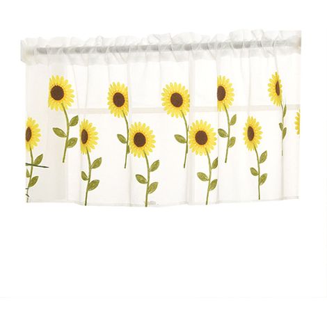 1 Rideau court motif floral polyester occultant fenêtre chambre salon cuisine (1/5)