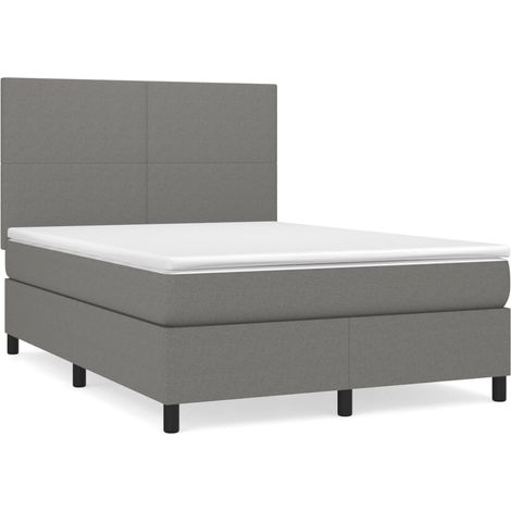 Maison Exclusive - Boxspringbett mit Matratze Dunkelgrau 140x190